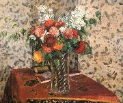 Camille Pissarro Table flowers France oil painting artist